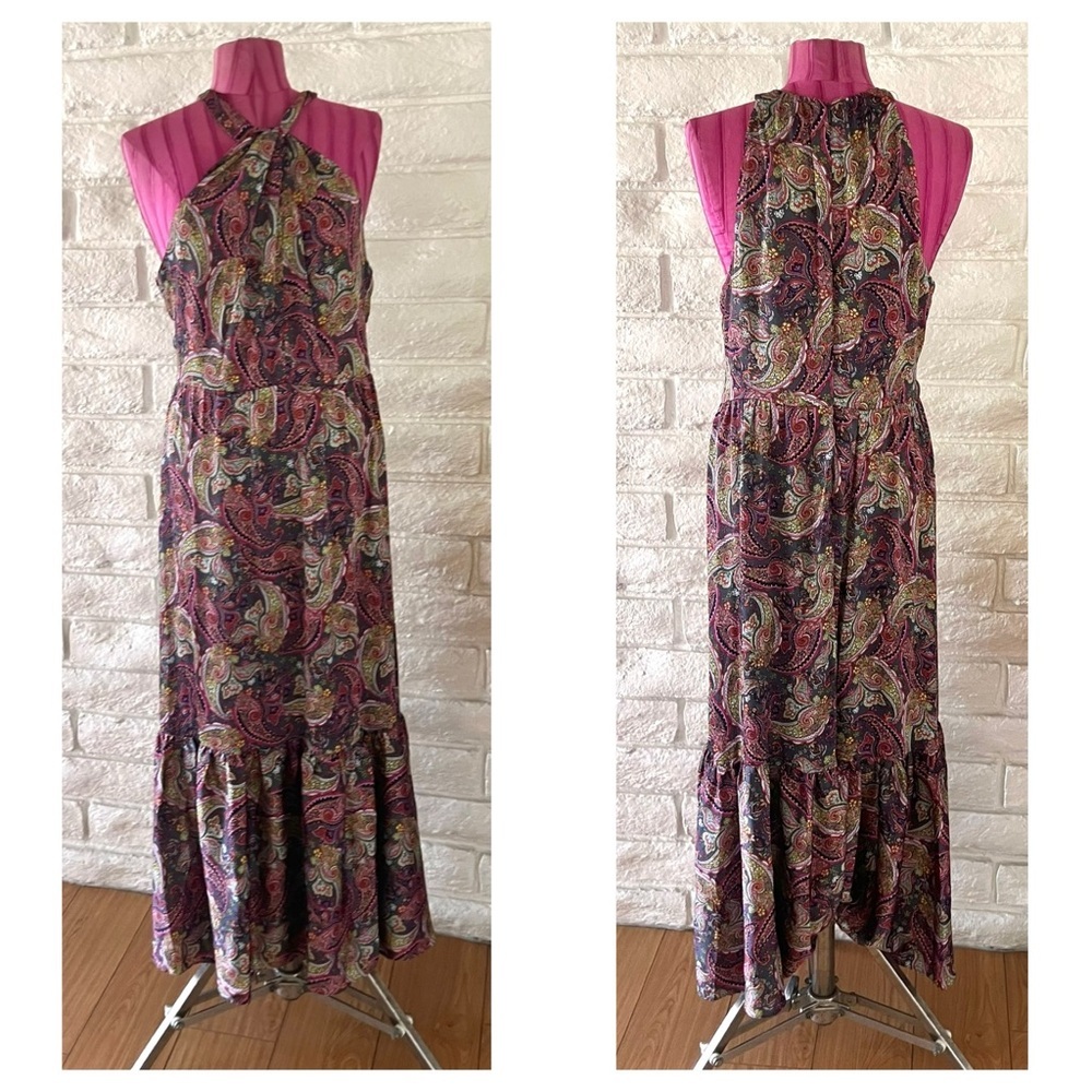 Laundry by Shelli Segal Halter Maxi Dress Size 14 - Picture 4 of 8